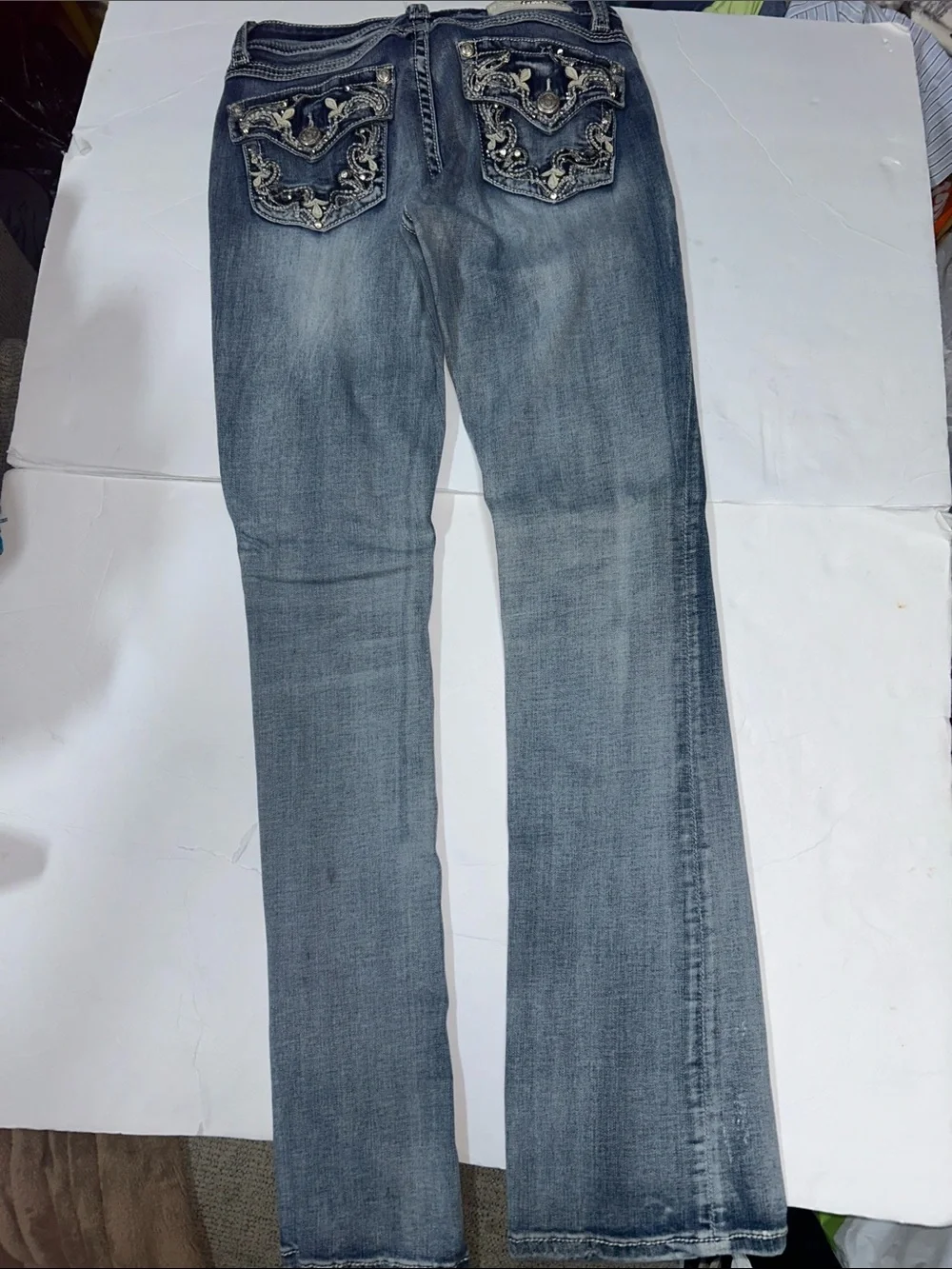 Grace in LA Women's Medium Light Wash Embroidered Bootcut Jeans Size 28